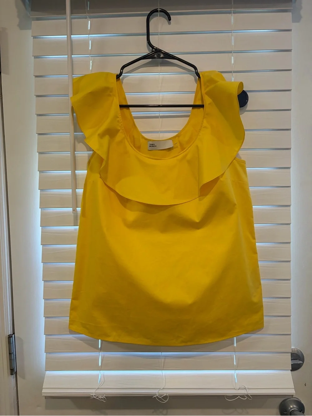 Tory Burch Yellow Ruffle Scoop-Neck Camisole